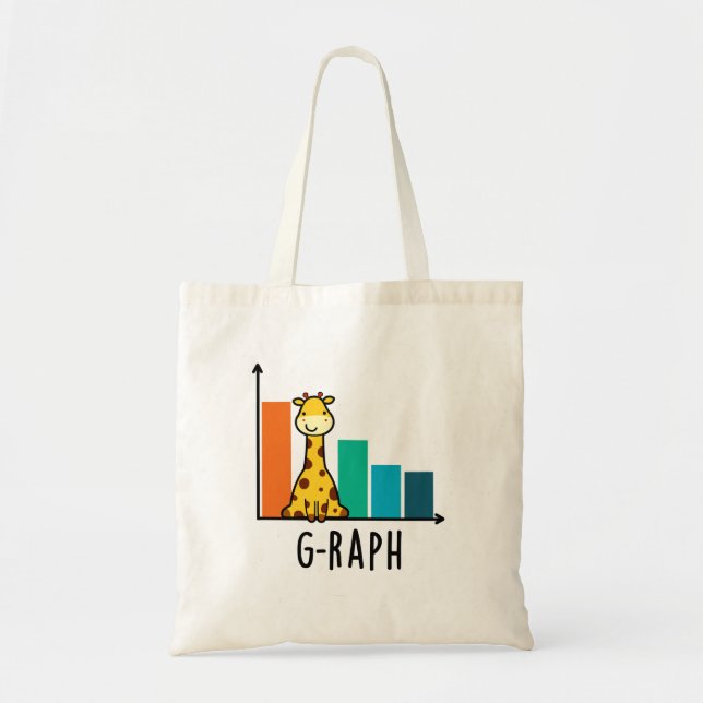 Bolso De Tela G-raph Funny Giraffe Graph Pun (Frente)