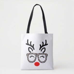 Bolso De Tela Gafas de Leopardo Reno de Navidad Fiesta