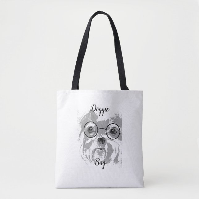 Bolso De Tela Gafas de perro de Shih Tzu (Anverso)