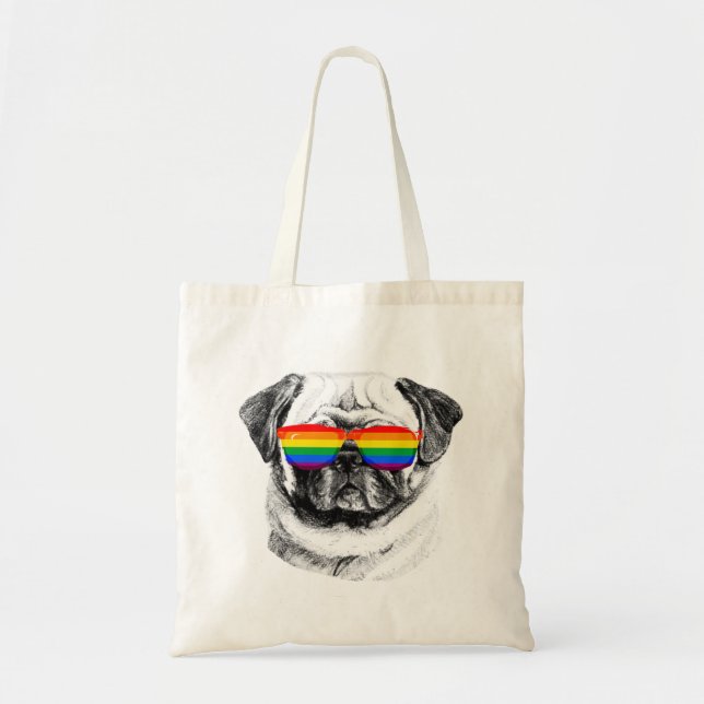 Bolso De Tela Gafas de sol de Pug Pride (Frente)