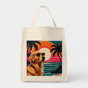 Bolso De Tela Gafas de sol para perros retro Playa de la puesta