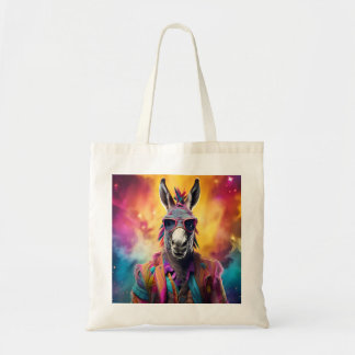 Bolso De Tela Gafas rosadas de burro, pelo arcoiris