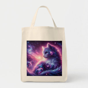 Bolso De Tela Galaxia Cósmica Felina Mística Celestial
