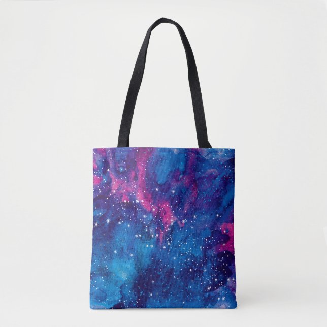 Bolso De Tela Galaxia espacial acuarela cielo nocturno con estre (Anverso)