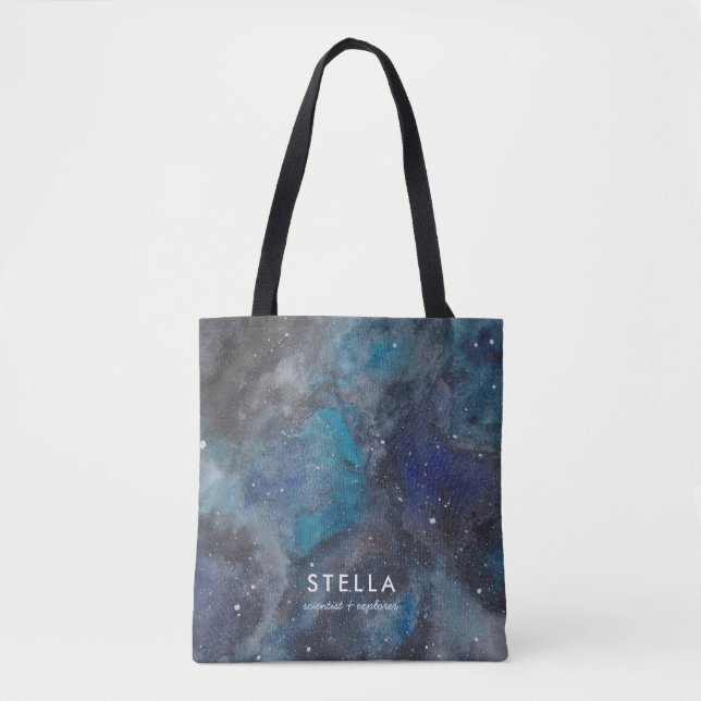 Bolso De Tela Galaxia espacial Nombre personalizado Estrellas To (Anverso)