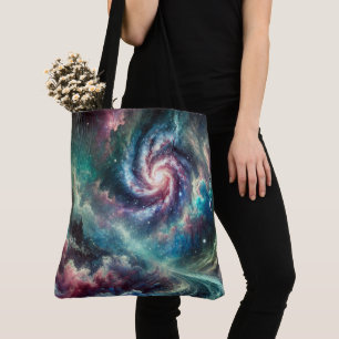 Bolso De Tela Galaxia Espiral Nebulosa Cósmica Colorida y Estrel