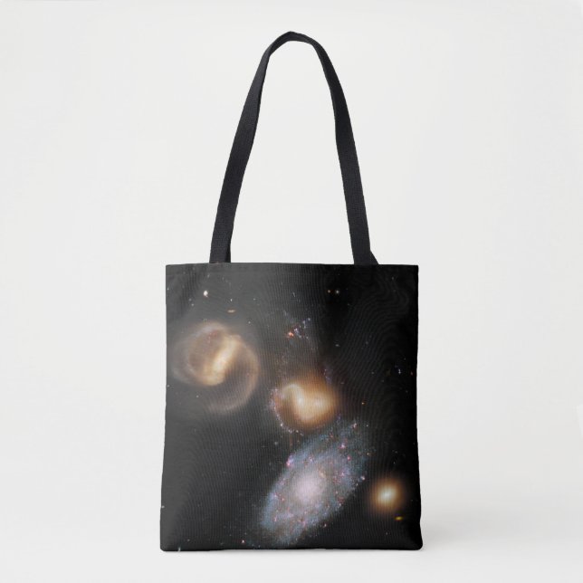 Bolso De Tela Galaxias Quintet de Stephan (Anverso)