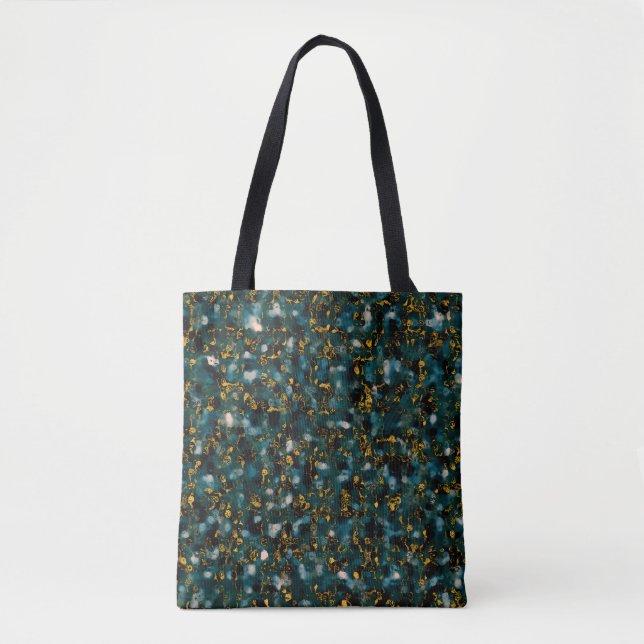 Bolso De Tela Galaxies Black Blue & Copper (Anverso)