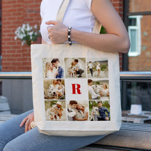 Bolso De Tela Galería Monogramada de 8 fotos personalizadas
