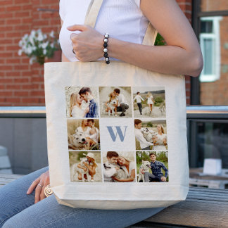 Bolso De Tela Galería Monogramada de 8 fotos personalizadas