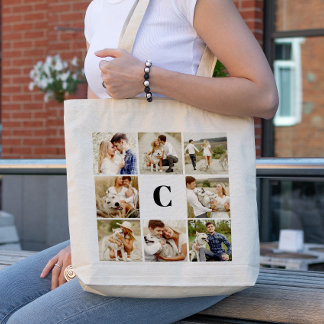 Bolso De Tela Galería Monogramada de 8 fotos personalizadas