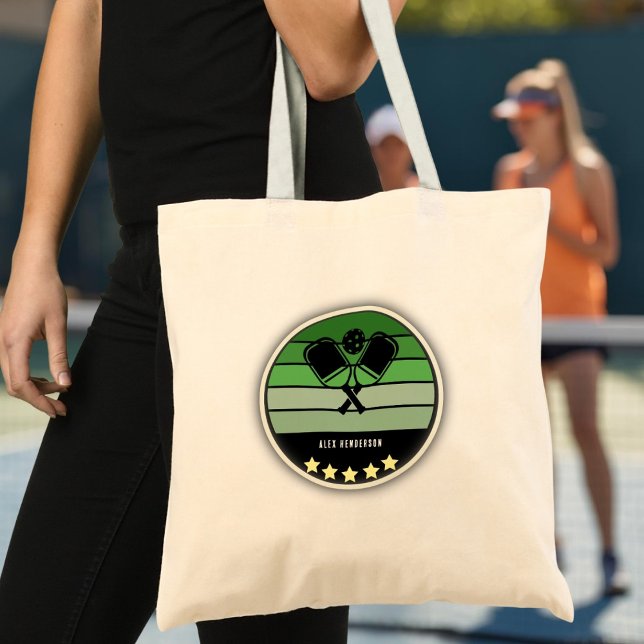 Bolso De Tela Gálibo verde (Green Pickleball Paddle Tote Bag)