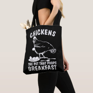 Bolso De Tela Gallinas Divertidas Mascota Caca Desayuno Granjero