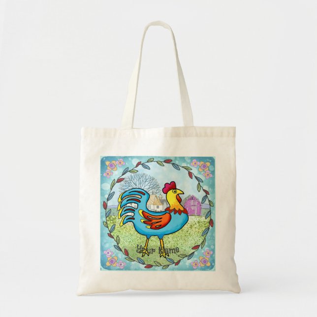 Bolso De Tela Gallo de granja (Frente)