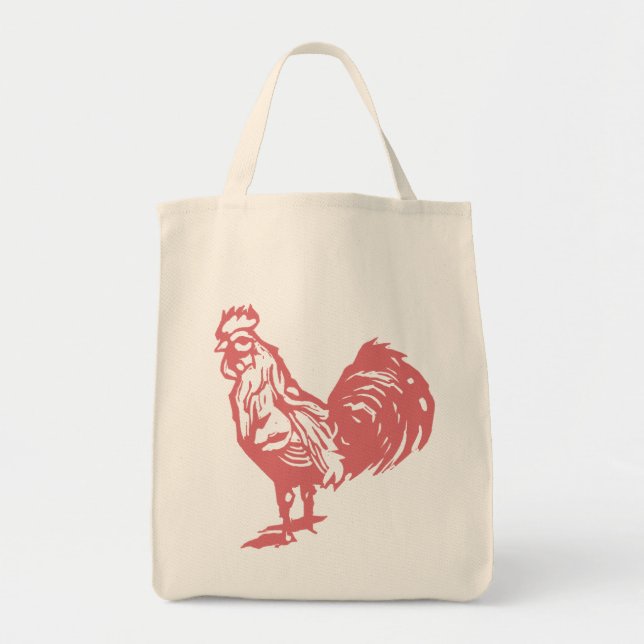 Bolso De Tela Gallo Rojo (Frente)