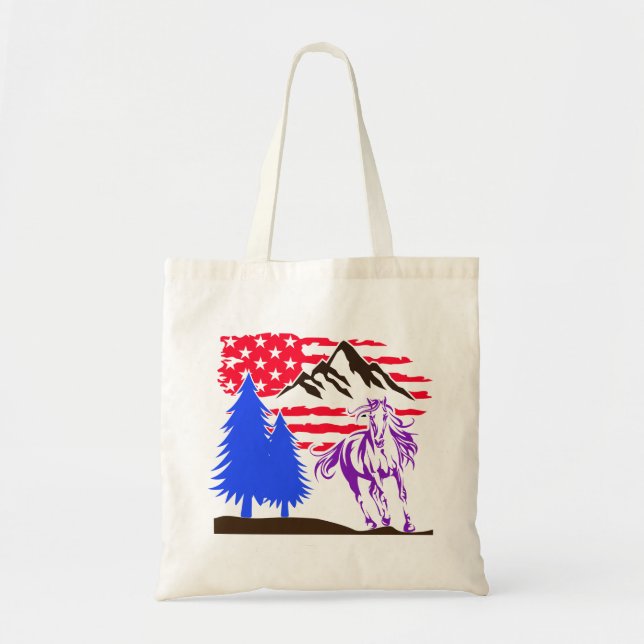 Bolso De Tela Gallopaje de Caballo de Montaña Salvaje (Frente)