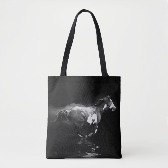 Bolso De Tela Galloping Pinto de estilo occidental: caballo y hu (Anverso)