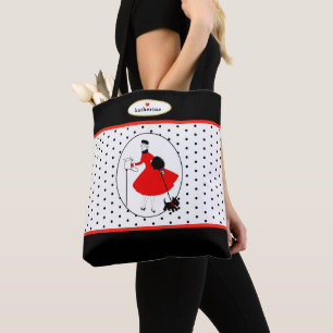 Bolso De Tela Gama de glam retro moderna con perro escocés