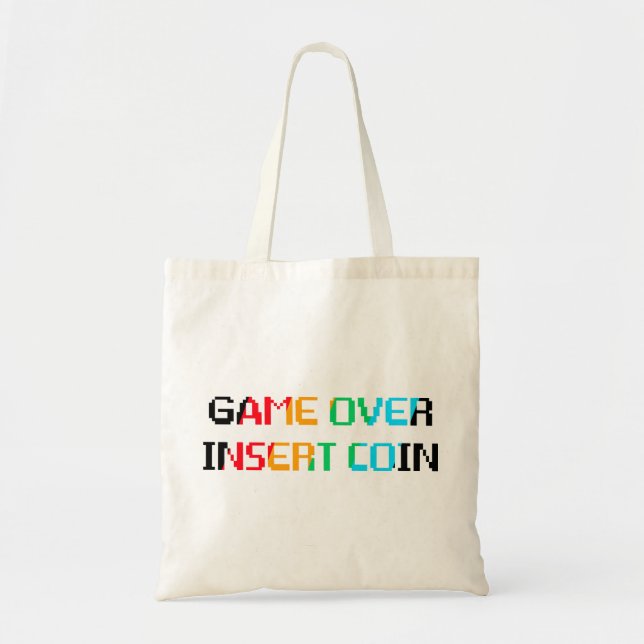 Bolso De Tela Game Over Insert Coin (Frente)