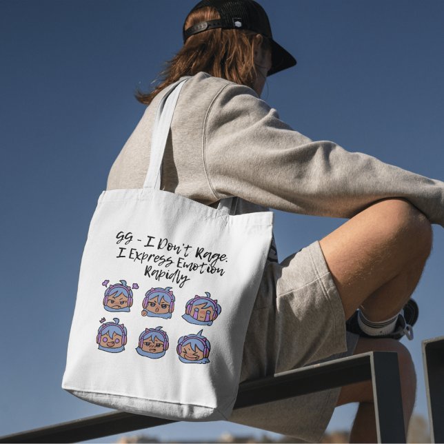 Bolso De Tela Gamer Girl I Don’t Rage Kawaii Gaming Humor (Subido por el creador)