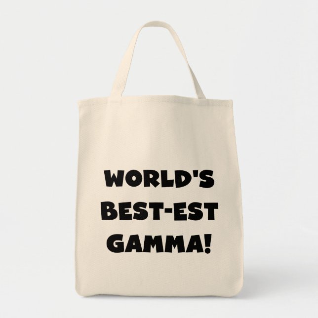 Bolso De Tela Gamma del Mejor-est del mundo blanco y negro (Frente)
