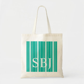 Bolso De Tela Gancho victoriano Aqua con monograma