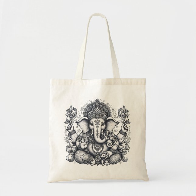 Bolso De Tela Ganesha Art Elephant Dios de los Nuevos Comienzos (Frente)