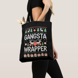 Bolso De Tela Gangsta Wrapper Christmas Ugly Sweater Navidad