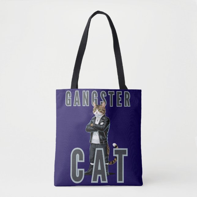 Bolso De Tela Gangster Cat Bad Boy (Anverso)