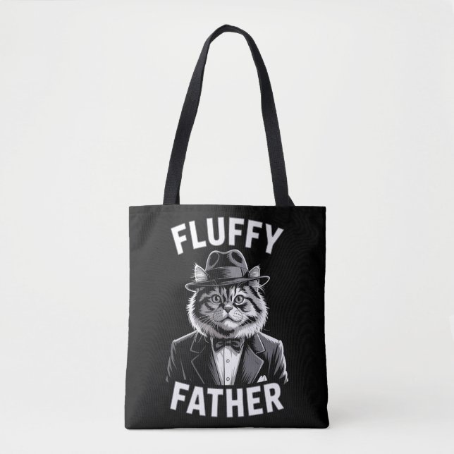 Bolso De Tela Gangster Cat Fluffy Padre (Anverso)