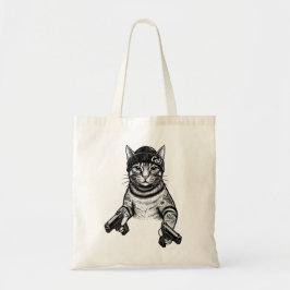 Bolso De Tela Gangster Cat Tattoo Art | Cool Streetwear Kitty