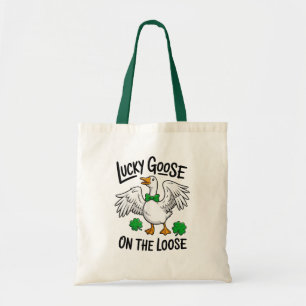 Bolso De Tela Ganso Afortunado Suelto Shamrock Divertido