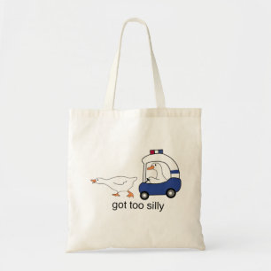 Bolso De Tela Ganso Divertido Policía Humor Demasiado Tonto