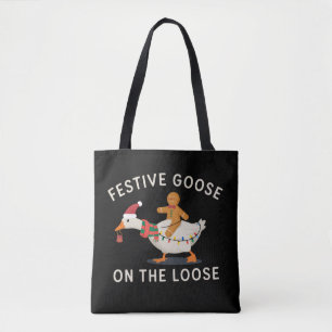 Bolso De Tela Ganso Festivo Suelto de Jengibre de Navidad 
