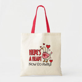 Bolso De Tela Ganso gruñón Corazón Globo Divertido