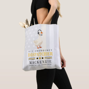 Bolso De Tela Ganso personalizado de despacho 911 con auricular