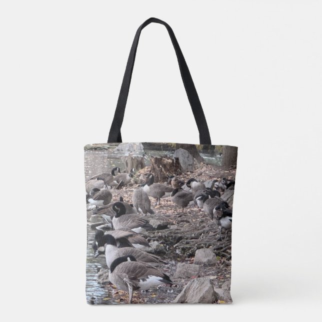 Bolso De Tela Gansos en el parque (Reverso)