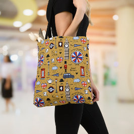 Bolso De Tela Garabatos de Londres