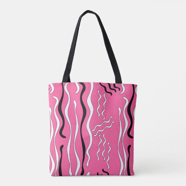 Bolso De Tela Garabatos Rockabilly (Reverso)