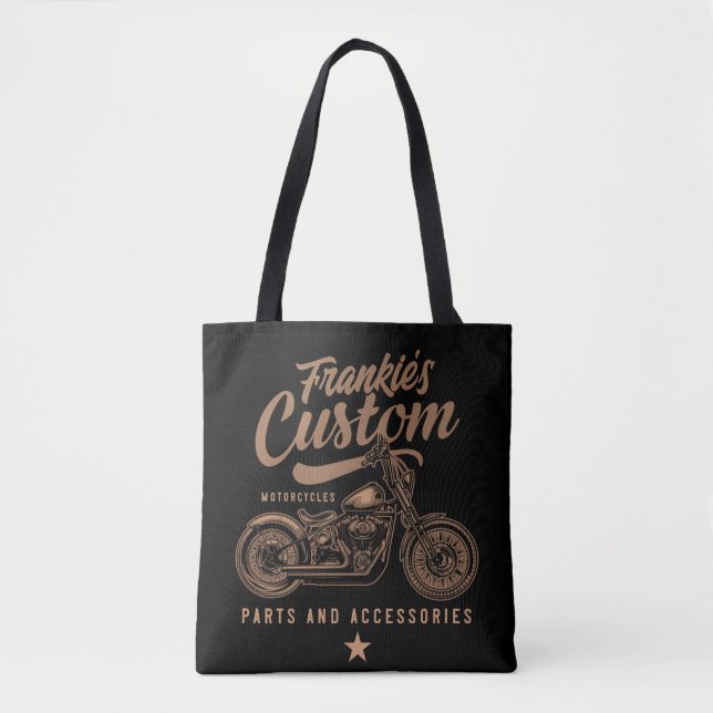 Bolso De Tela Garaje de motocicleta Bobber Personalizado de moto (Anverso)