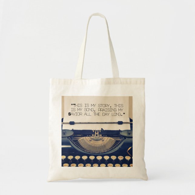 Bolso De Tela "Garantía bendita" Tote Bag - Himnos cristianos (Frente)