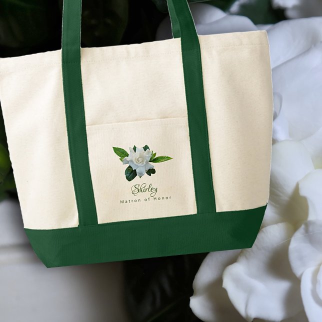 Bolso De Tela Gardenia Bridesmaid Bridal Party Regalo Tote Bag (Subido por el creador)