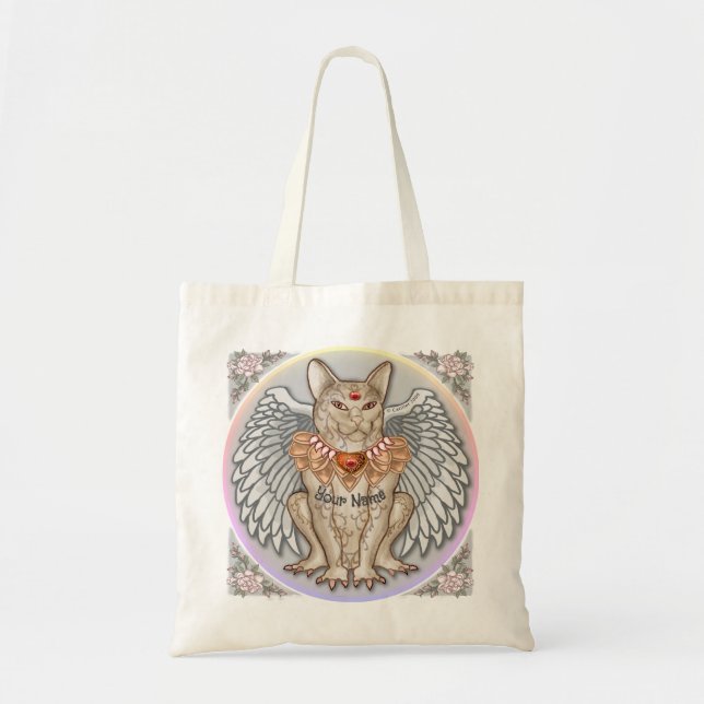 Bolso De Tela Gargola de gato joya (Frente)