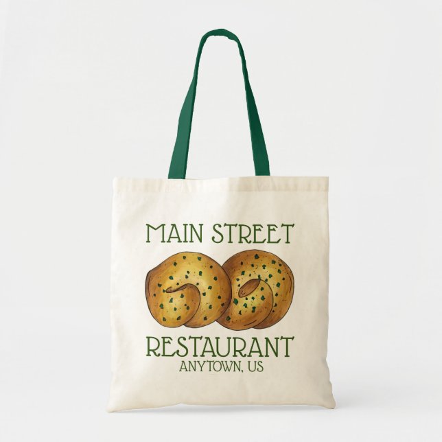 Bolso De Tela Garlic Knots Bread Roll Restaurante italiano de co (Frente)