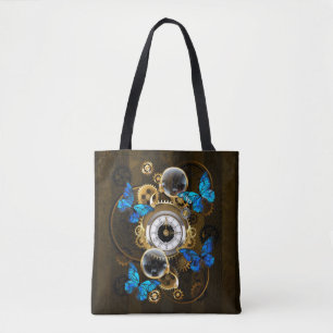 Bolso De Tela Gases de vapor y mariposas azules