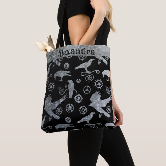 Bolso De Tela Gases de zinc plateado Steampunk y Personalizado C (Detalle)