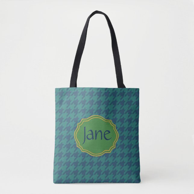 Bolso De Tela Gasolina Houndstoth Personalizada (Anverso)
