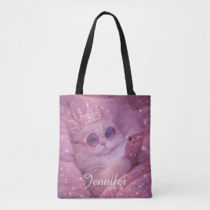 Bolso De Tela Gata Princesa Mimada Mensajeando en la Cama