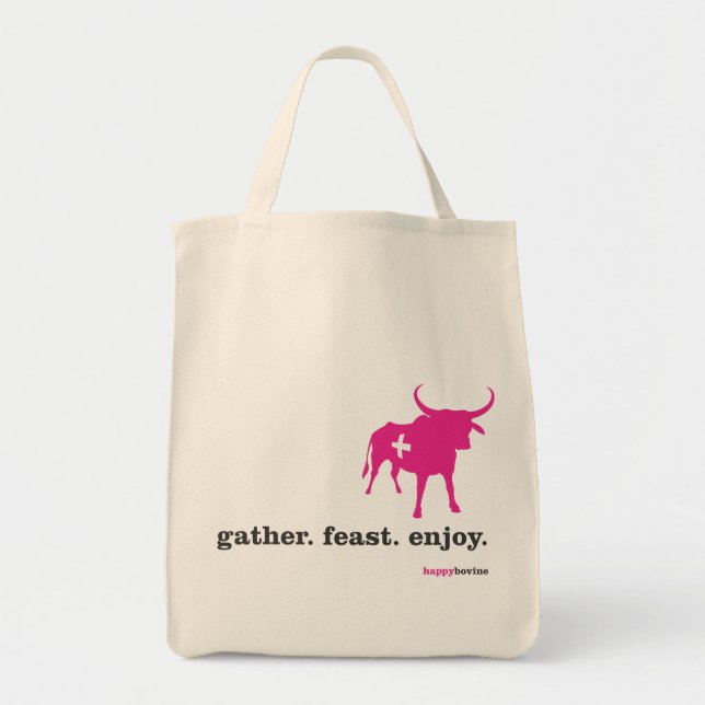 Bolso De Tela gather.feast.enjoy. (Frente)