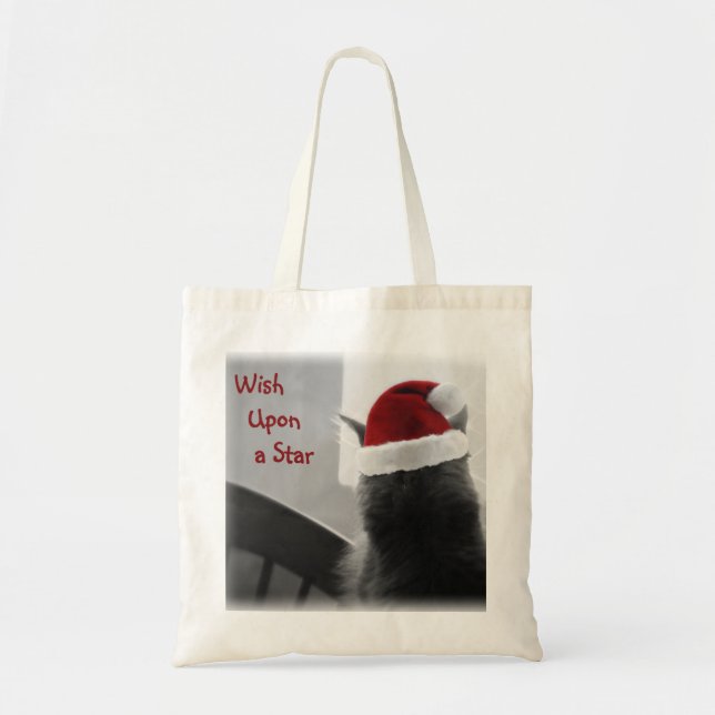 Bolso De Tela Gatito adorable del navidad (Frente)